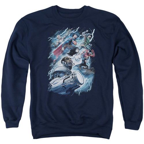 Justice League Ride The Lightening Crewneck Sweatshirt