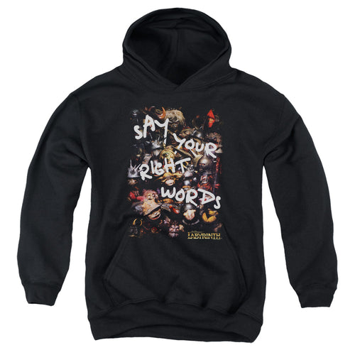 Labyrinth Right Words Youth Hoodie