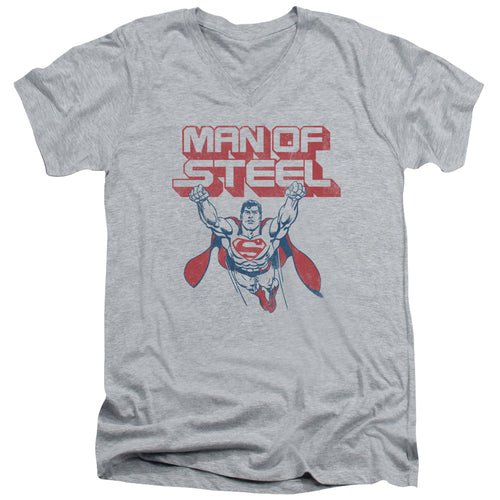 Superman Steel Retro V-Neck T-Shirt