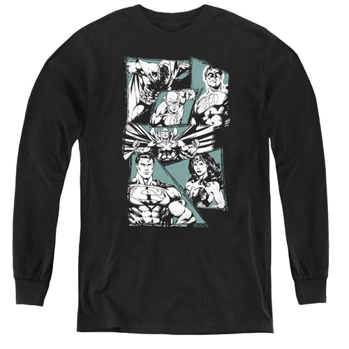 Justice League A Mighty League Youth Long Sleeve T-Shirt