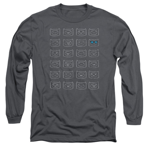 Adventure Time Finn Faces Long Sleeve T-Shirt