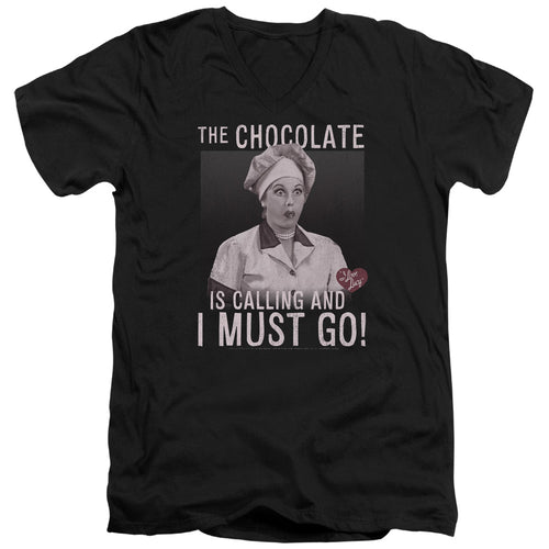 I Love Lucy Chocolate Calling V-Neck T-Shirt