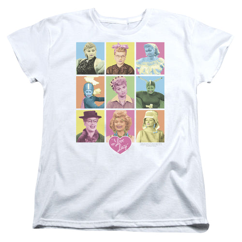 I Love Lucy So Many Faces Womens T-Shirt