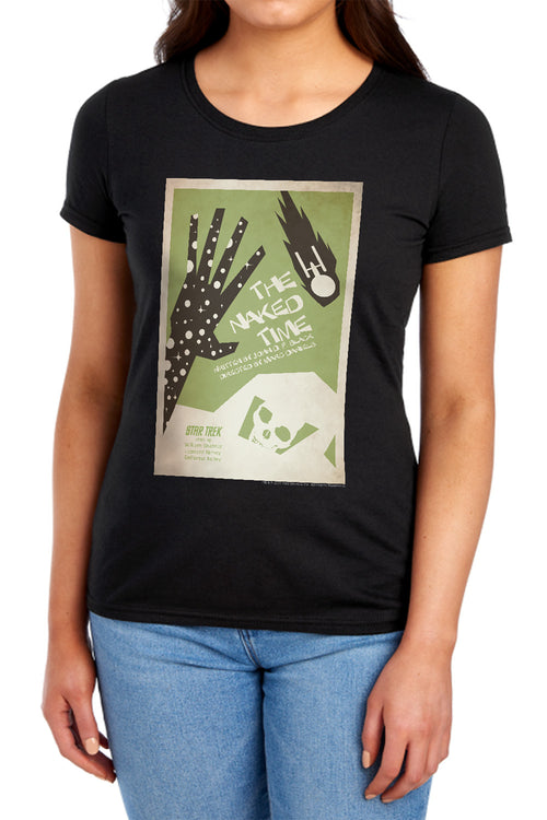 Star Trek The Naked Time Black Womens T-Shirt