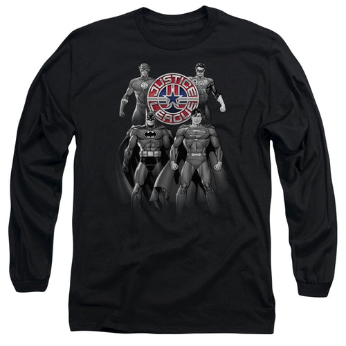 Justice League Shades Of Gray Long Sleeve T-Shirt