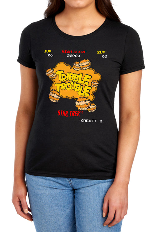 Star Trek Tribble Trouble Womens T-Shirt