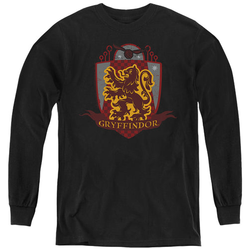 Harry Potter Gryffindor Quidditch Shield Logo Youth Long Sleeve T-Shirt