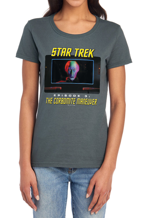 Star Trek The Corbomite Maneuver Charcoal Womens T-Shirt