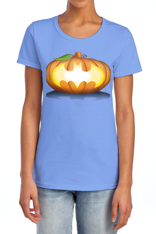 Batman Bat Pumpkin Logo Womens T-Shirt