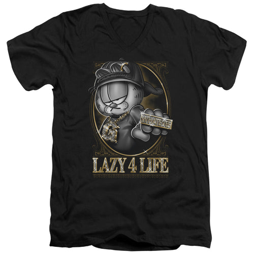 Garfield Lazy 4 Life V-Neck T-Shirt