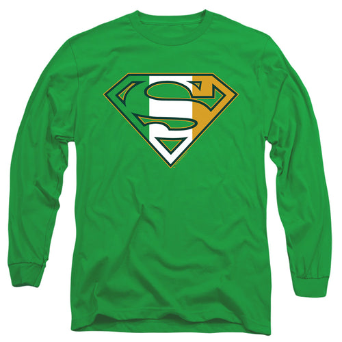 Superman Irish Shield Kelly Green Long Sleeve T-Shirt