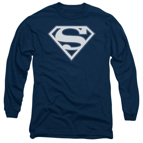 Superman Navy & White Shield Navy Long Sleeve T-Shirt