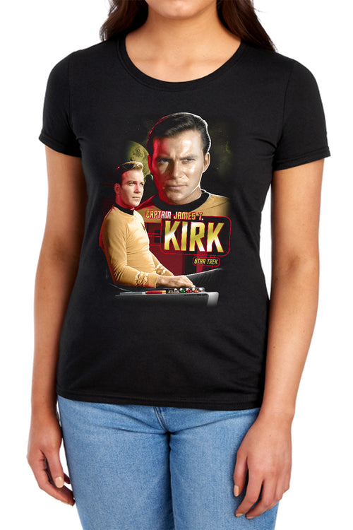 Star Trek Captain Kirk Womens T-Shirt