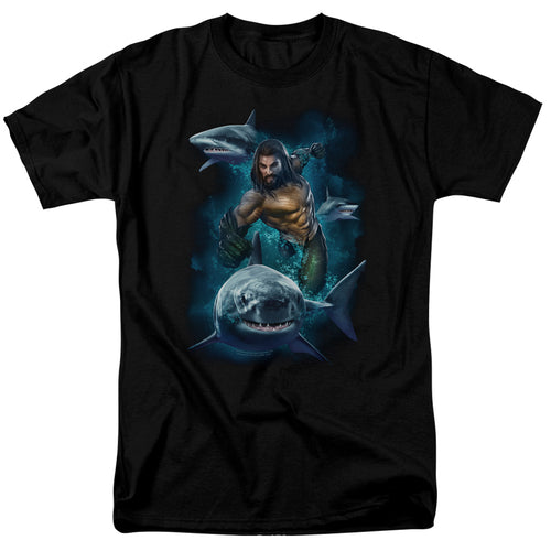 Aquaman Swimming With Sharks T-Shirt