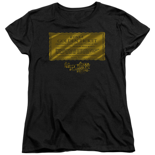 Willy Wonka & the Chocolate Factory Golden Ticket Womens T-Shirt
