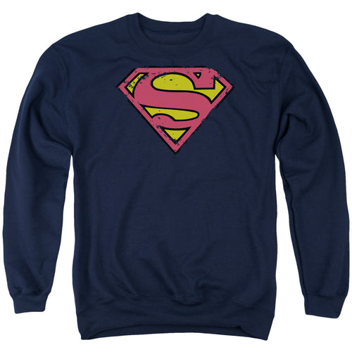 Superman Distressed Shield Crewneck Sweatshirt