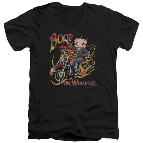 Betty Boop On Wheels V-Neck T-Shirt