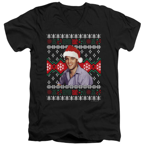 Elvis Presley Ugly Christmas Sweater V-Neck T-Shirt