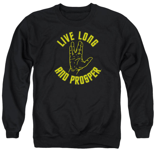 Star Trek Live Long and Prosper Hand Black Crewneck Sweatshirt
