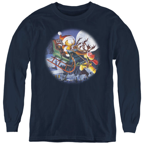 Garfield Moonlight Ride Youth Long Sleeve T-Shirt