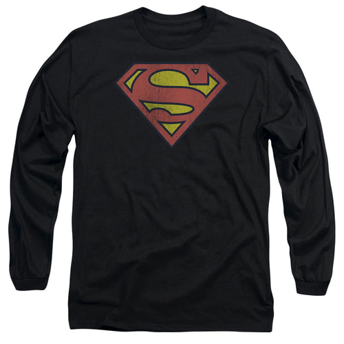 DC Comics Retro Supes Logo Distressed Long Sleeve T-Shirt