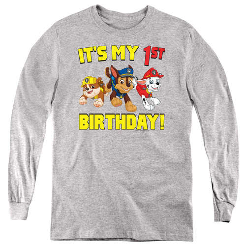 Paw Patrol Group Happy Birthday Youth Long Sleeve T-Shirt