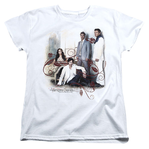 The Vampire Diaries Three Plus One White Womens T-Shirt