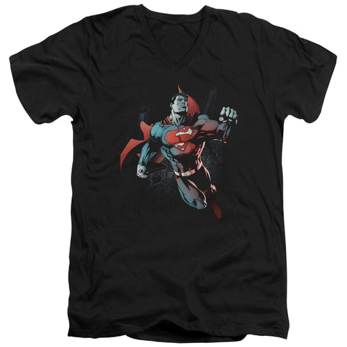 Superman Up in the Sky V-Neck T-Shirt