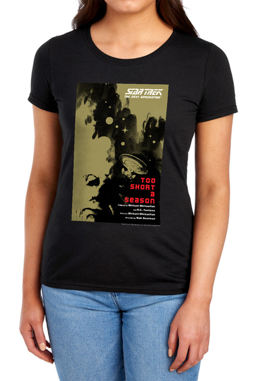 Star Trek Too Short a Season Black Womens T-Shirt