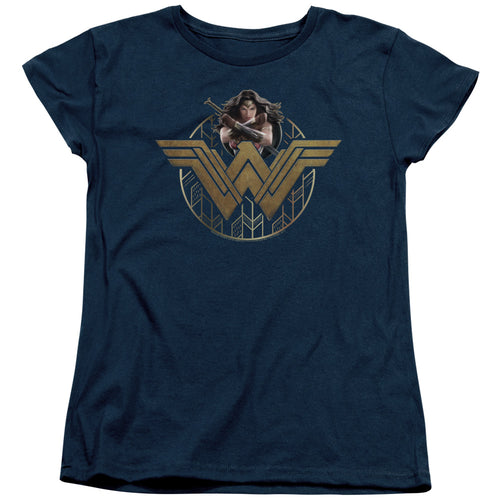 Wonder Woman (2017) Power Stance and Emblem Womens T-Shirt