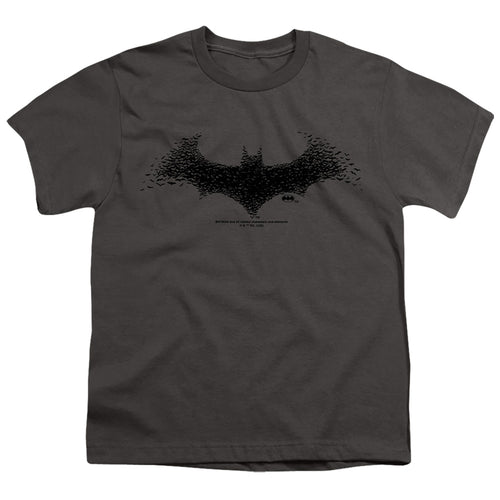 Batman Bat Swarm Logo on Charcoal Youth/Toddler T-Shirt