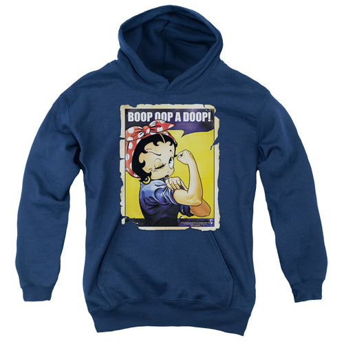 Betty Boop Power Navy Youth Hoodie