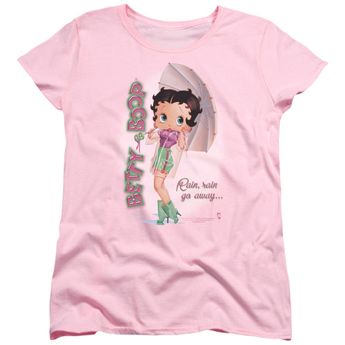 Betty Boop Rain Rain Go Away Womens T-Shirt