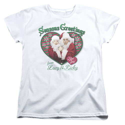 I Love Lucy Seasons Greetings Womens T-Shirt