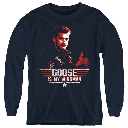 Top Gun Goose Is My Wingman Youth Long Sleeve T-Shirt