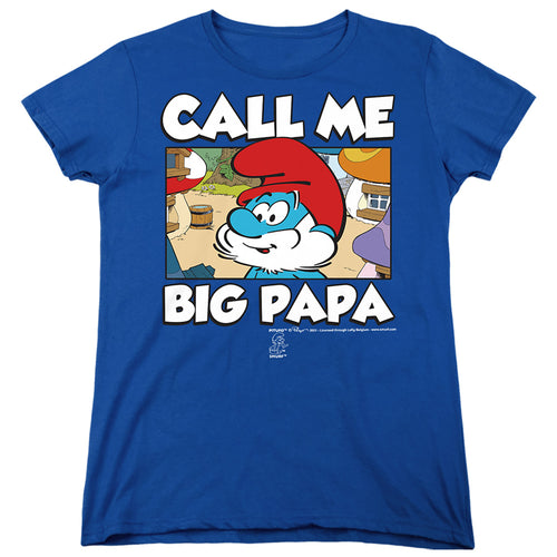 The Smurfs Call Me Big Papa Womens T-Shirt
