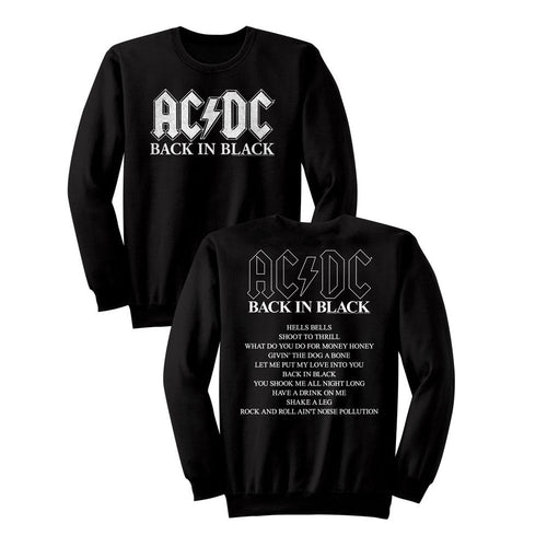 AC/DC Long Sleeve Sweatshirt - Back in Black Album