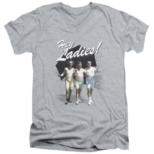 The Three Stooges Hey Ladies V-Neck T-Shirt