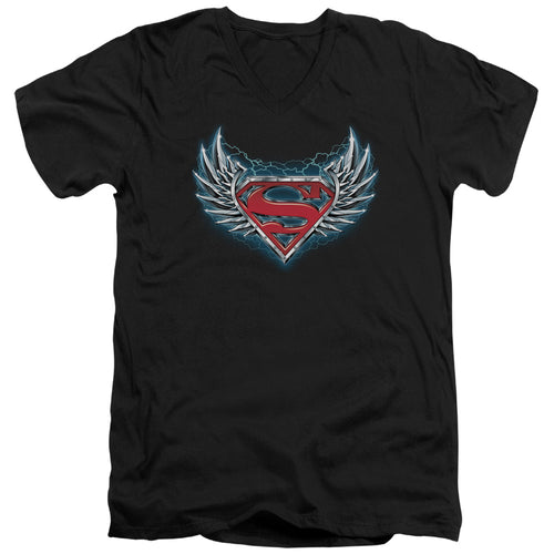 Superman Steel Wings Logo V-Neck T-Shirt