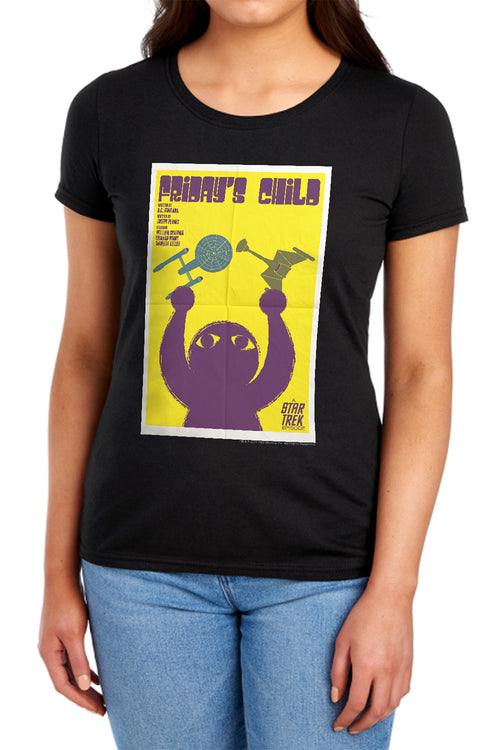 Star Trek Juan Ortiz Friday's Child Black Womens T-Shirt