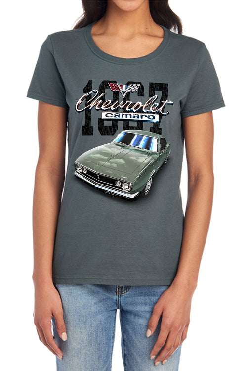 Chevy Classic Camaro Green Womens T-Shirt