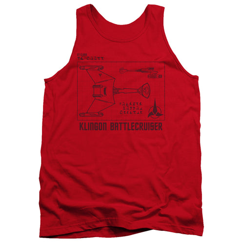 Star Trek Klingon D7 Diagram Tank Top