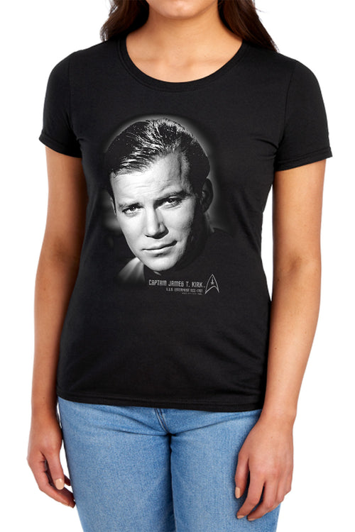 Star Trek Captain Kirk Portrait Womens T-Shirt