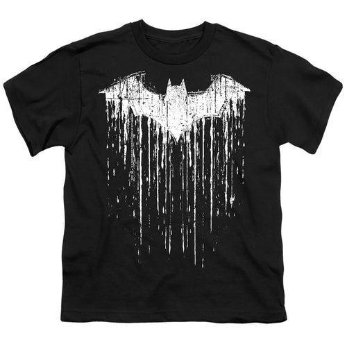 Batman Paint Drip Bat on Black Youth/Toddler T-Shirt