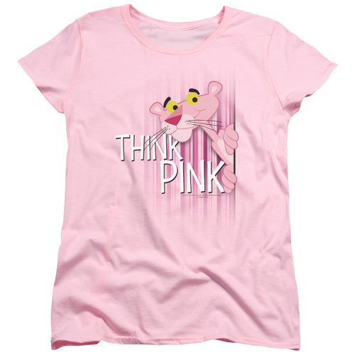 Pink Panther Think Pink Womens T-Shirt