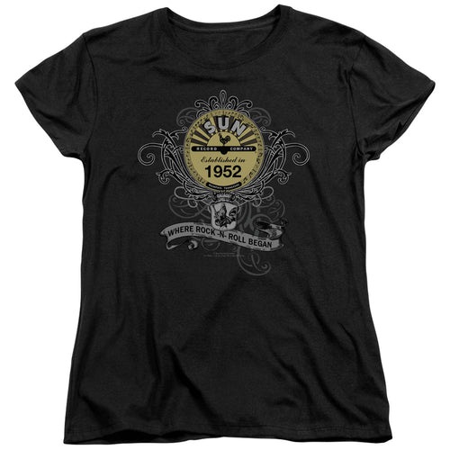 Sun Records Rockin Scrolls Womens T-Shirt