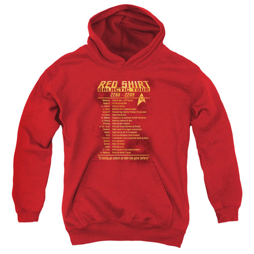 Star Trek Red Shirt Galactic Tour Youth Hoodie