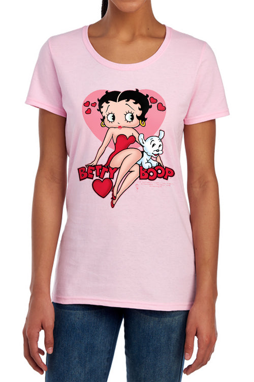 Betty Boop Sweetheart Pink Womens T-Shirt