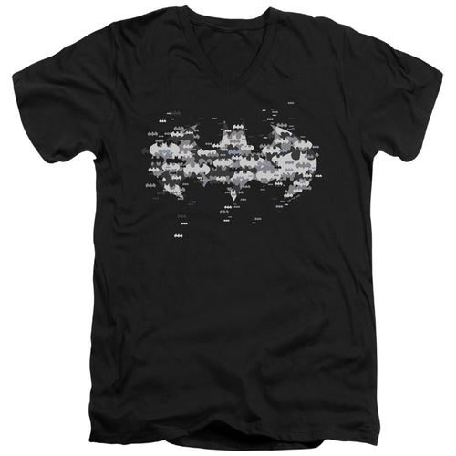 Batman Multi Bat Logo V-Neck T-Shirt