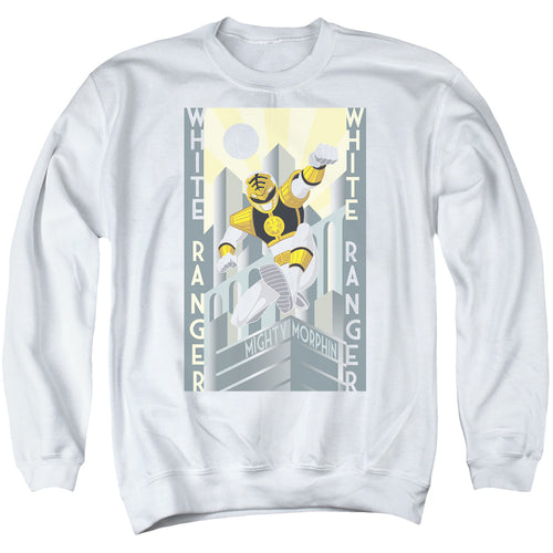Mighty Morphin Power Rangers White Ranger Deco Crewneck Sweatshirt